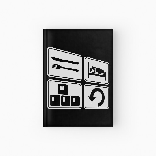 computer gaming daily repeat Hardcover Journal