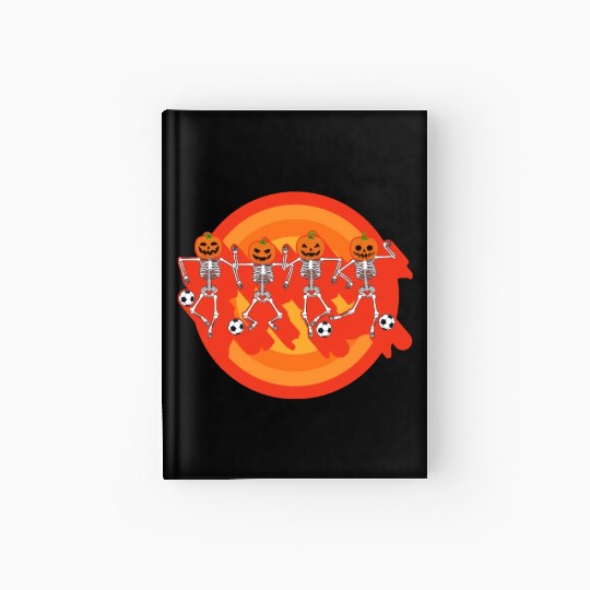 Halloween Hardcover Journal, Skeleton Pumpkin Soccer Player