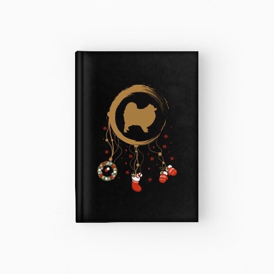 dog dreamcatcher Christmas Pomeranian Hardcover Journal