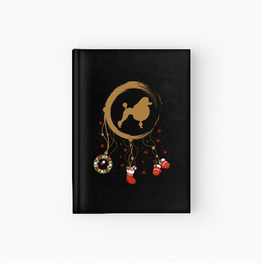 dog dreamcatcher Christmas Poodle Hardcover Journal