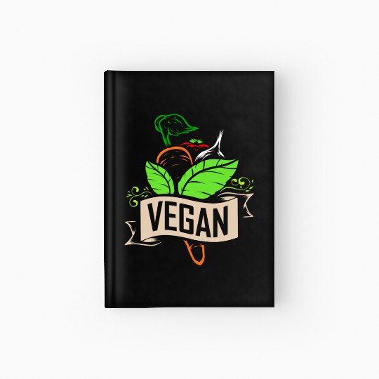 Carrot, Onion And Tomato Logo For Vegetarians And Hardcover Journal
