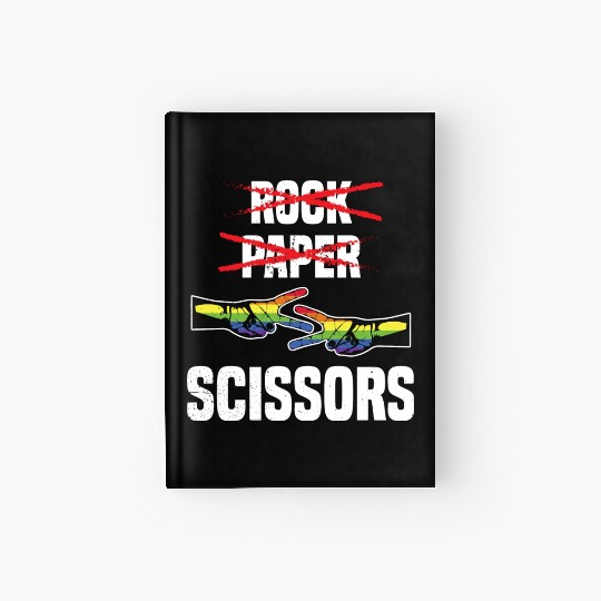 Womens Rock Paper Scissors Funny Lgbt Pride Hardcover Journal