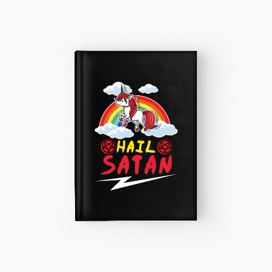 Satan Unicorn Rainbow Metal Music Lover Rock Hardcover Journal