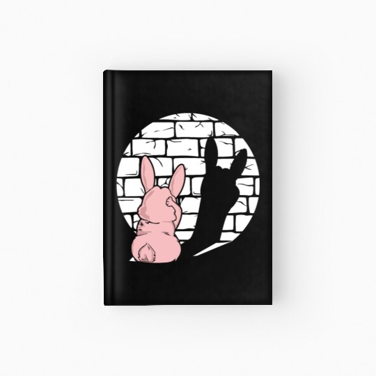 Rock Sign Kawaii Bunny Metal Kid Music Heavy Rock Hardcover Journal