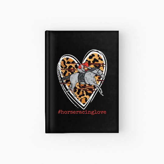 Horse Racing Horse Betting Gambling Leopard Heart Hardcover Journal