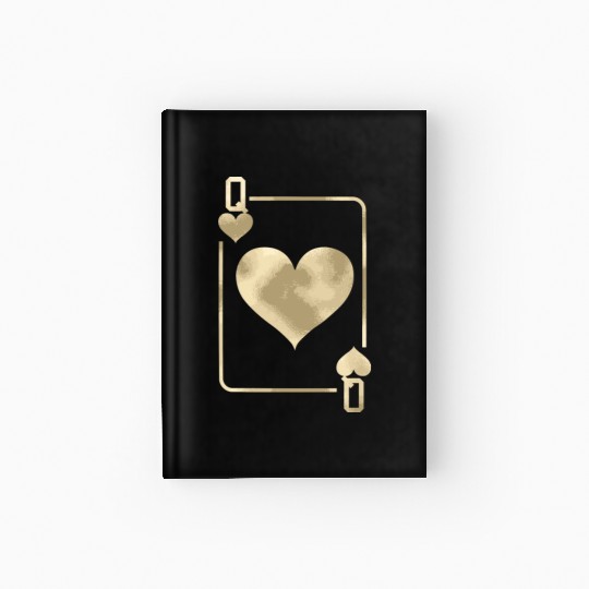Queen Of Hearts Playing Card Halloween Hardcover Journal