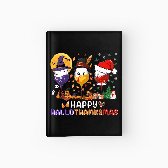 Hallothanksmas Halloween Thanksgiving Christmas Hardcover Journal