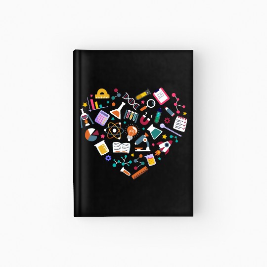 Cute Science Heart Chemistry Biology Physics Hardcover Journal
