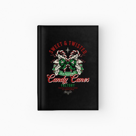 Sweet and Twisted Candy Canes Hardcover Journal