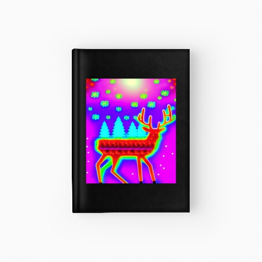 Retro Christmas Reindeer Hardcover Journal