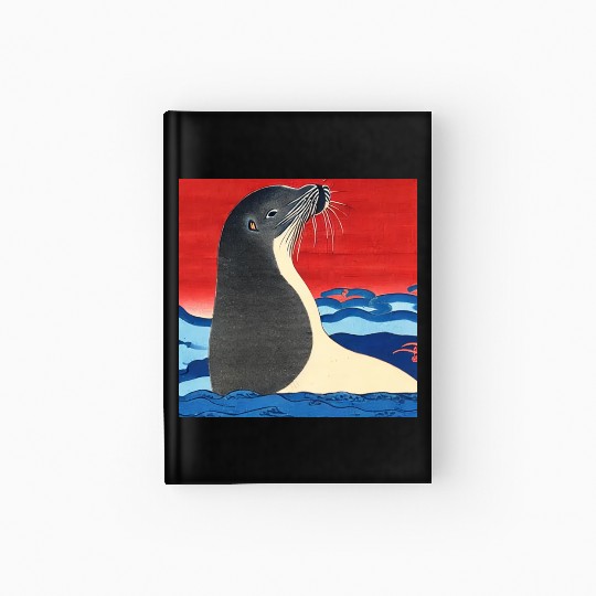 Ukiyo-e Seal, Japanese Print Hardcover Journal