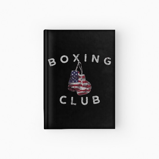 Boxing Club Vintage Us Flag Boxing Gloves Hardcover Journal