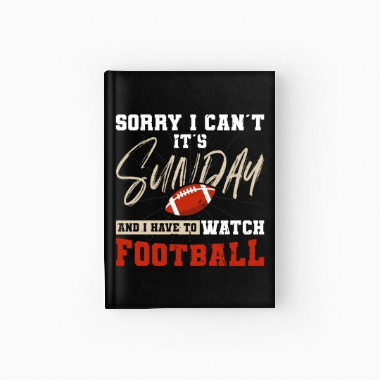 American Football Sunday Football Player Sport Fan Hardcover Journal