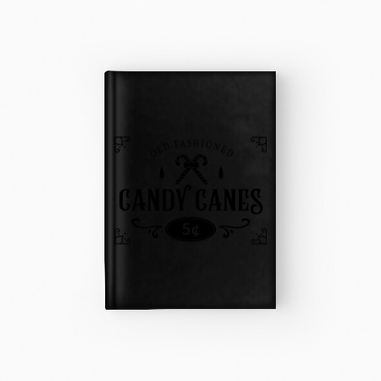 Candy Canes Old Fahined Christmas Tree Gift Ideas Hardcover Journal