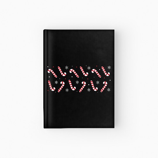 Christmas Candy Canes Hardcover Journal
