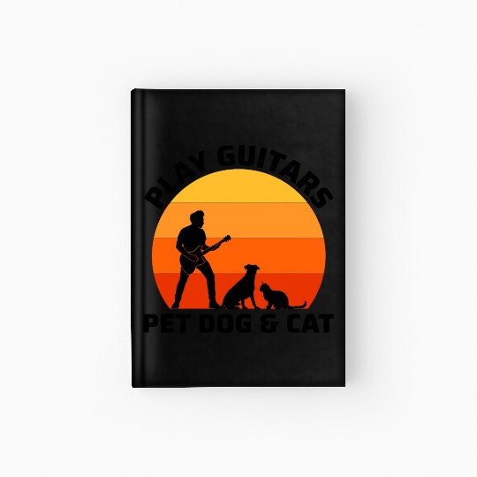 Bass Guitar Player Musician Bassist Cat Dog Animal Hardcover Journal