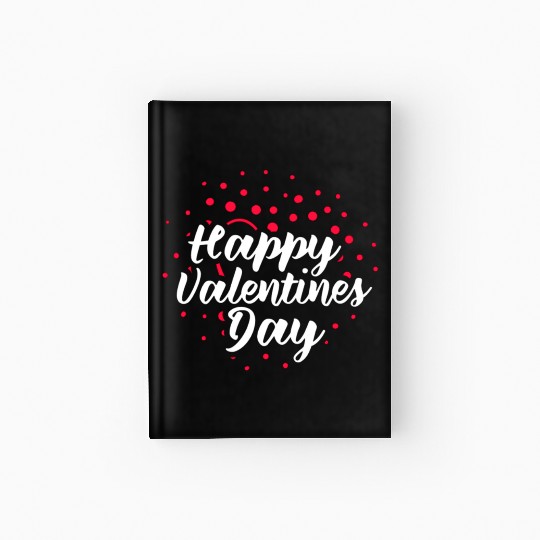 happy valentines day hearts cupids romancc Hardcover Journal