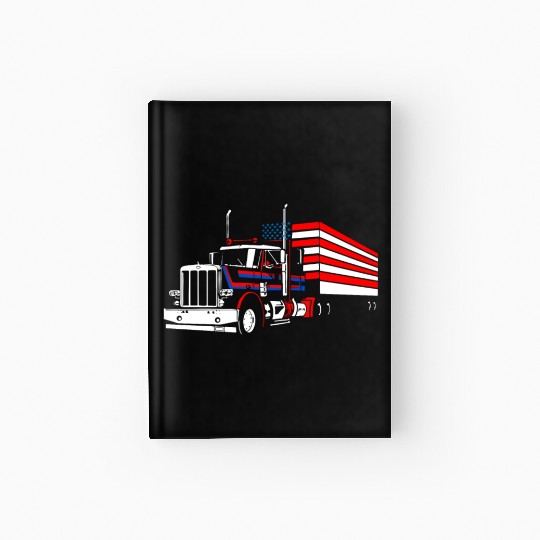 Truck Driver US FLAG, Truck, Trucker Dad Hardcover Journal