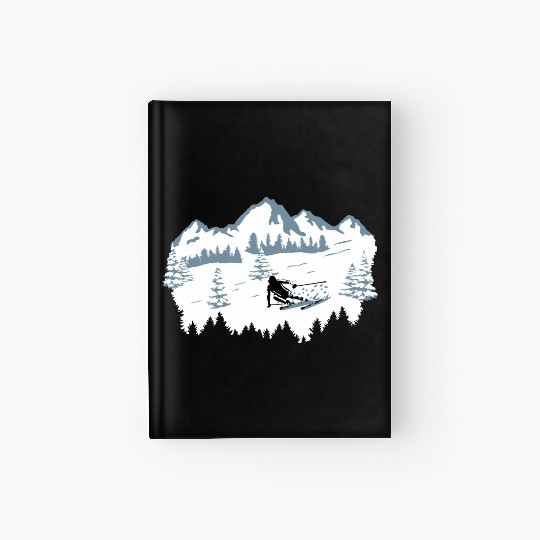 Skiing, Skier, Ski, Winter Snow Mountains Hardcover Journal
