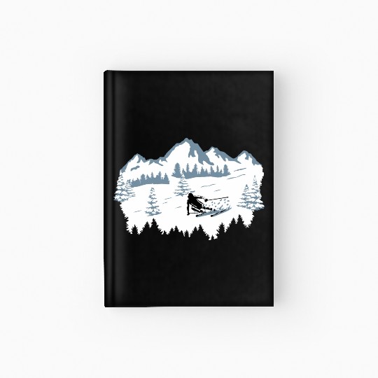 Skiing, Skier, Ski, Winter Snow Mountains Hardcover Journal
