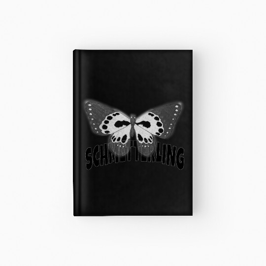 Schmetterling Butterfly Black and White Hardcover Journal