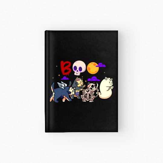 Boo! | Spooky Funny Halloween | Mummy Skeleton Hardcover Journal
