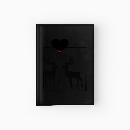 Reindeer love under a mistletoe Hardcover Journal
