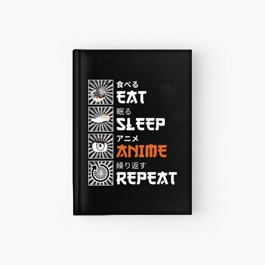 Eat, Sleep, Anime, Repeat - Gift For Christmas Day Hardcover Journal