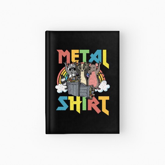 Rock Love Peace Music Heavy Trash Racoon Metal Hardcover Journal