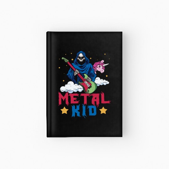 Grim Bone Unicorn Rainbow Metal Rock Metal Kid Hardcover Journal