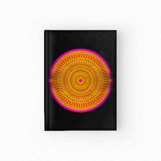 Golden-Pink Geometric Circular Pattern Hardcover Journal