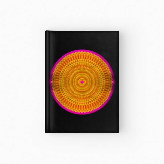Golden-Pink Geometric Circular Pattern Hardcover Journal
