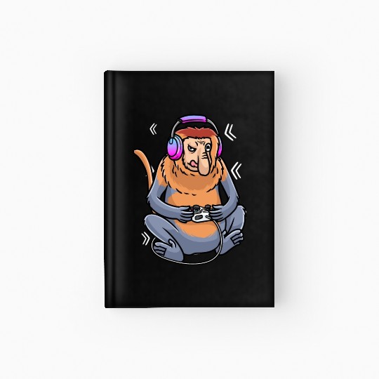 Proboscis Monkey Video Game Gaming Gamer Hardcover Journal