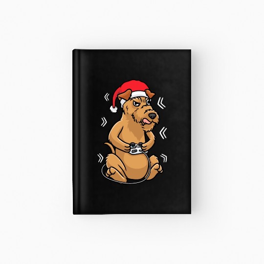 Christmas Irish Terrier Dog Video Game Gamer Hardcover Journal