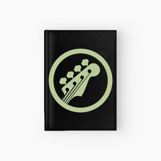 bass guitar green sign Hardcover Journal