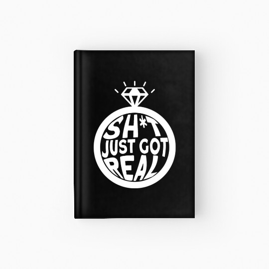 Sh*t Just Got Real - Bride Groom Matching Couple Hardcover Journal