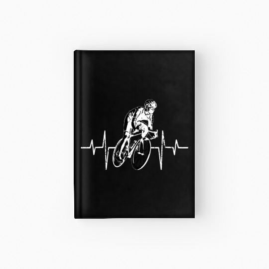 Cycling Heartbeat, Racing lover, Bicycle Line Bike Hardcover Journal