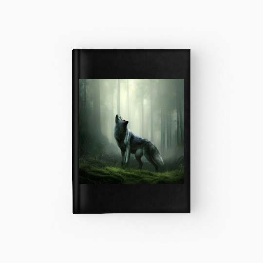 Howling wolf at midnight Hardcover Journal