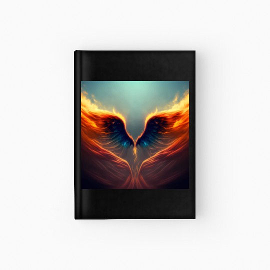 Mashup Epic Wallpaper Flaming Angel Wings Hardcover Journal