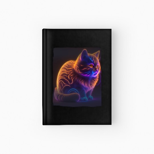 Lets Glow Crazy Cat Kitten Fluffy Cat Hardcover Journal