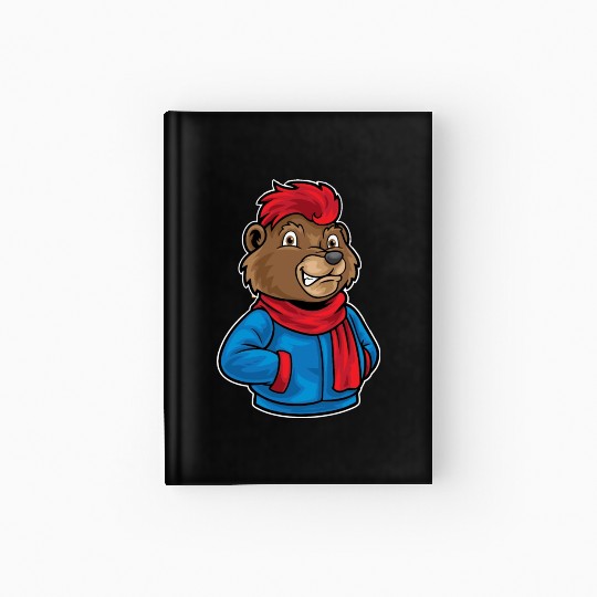 Hip Hop Bear Funky Urban Cartoon Illustration Hardcover Journal