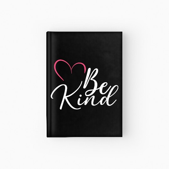 Be Kind Pink Heart – Minimal Kindness Quote Art Hardcover Journal