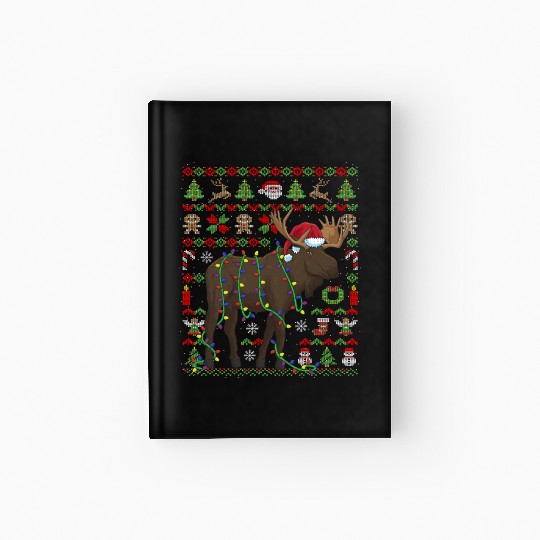 Ugly Christmas Moose Sweden Hardcover Journal