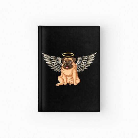 Angel pug dog Hardcover Journal