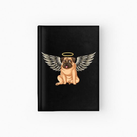Angel pug dog Hardcover Journal