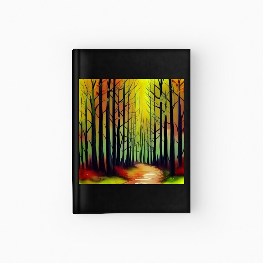 Sunset watercolor forest Hardcover Journal
