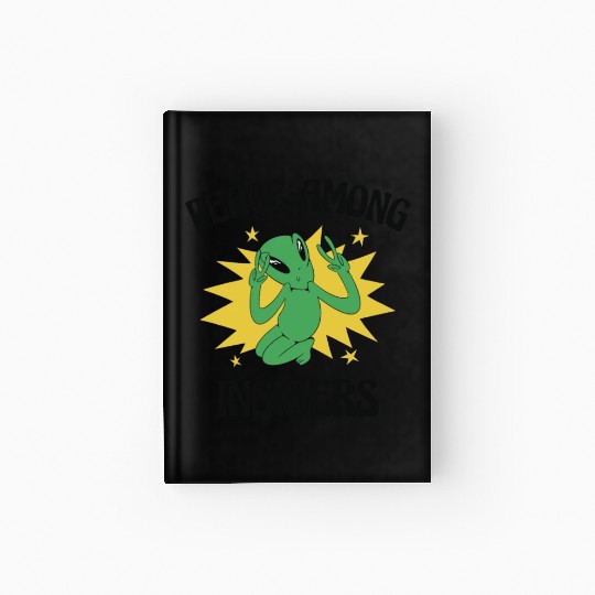 Alien Peace Alien Head Martian Space Outsider Hardcover Journal