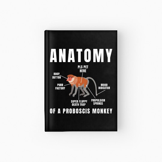 Anatomy Of A Proboscis Monkey, Funny Meme Animal Hardcover Journal