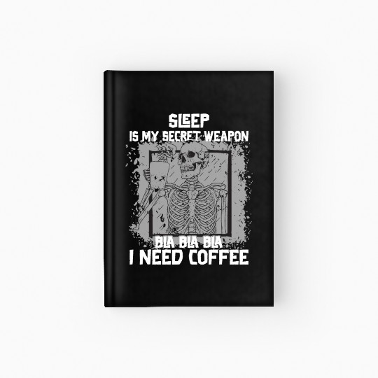 Skeleton Drinking Coffee Medical Student Hardcover Journal