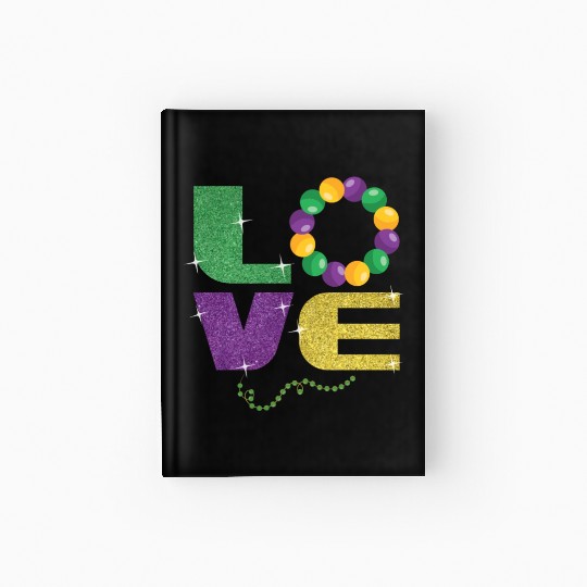 Love New Orleans Festival Parade Beads Mardi Gras Hardcover Journal